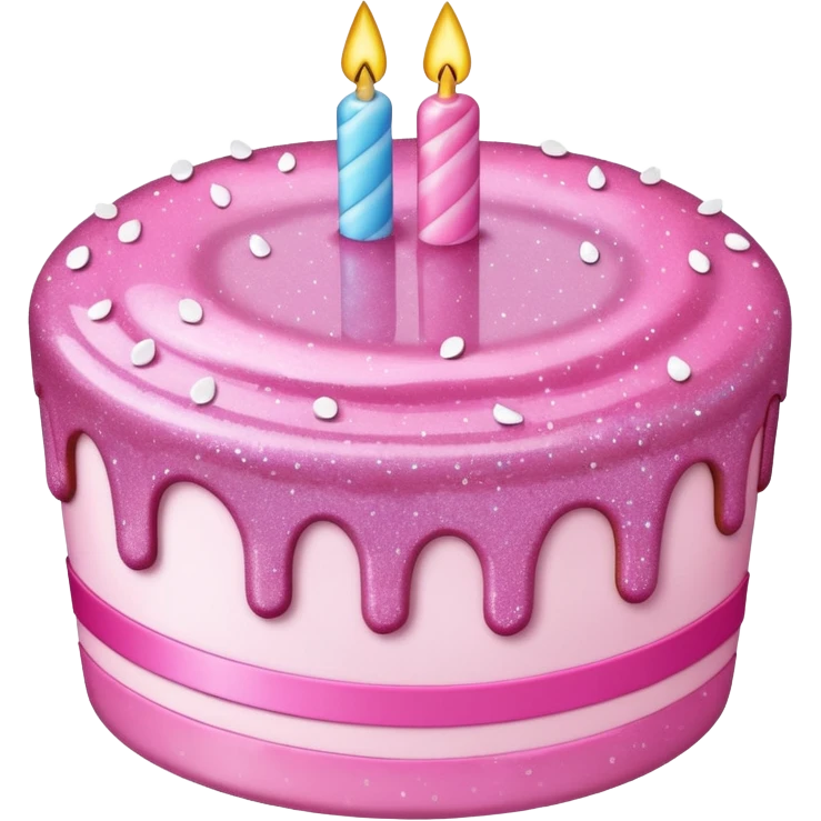 Glitter Pink Cake emoji