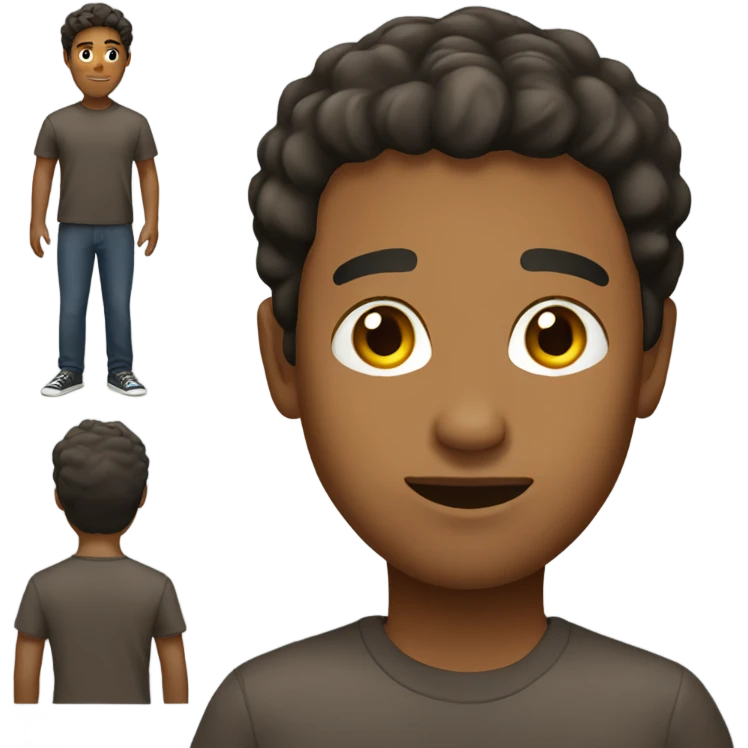 brown man full body short hair emoji