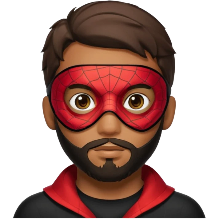 Miles Morales with beard, and eye mask emoji