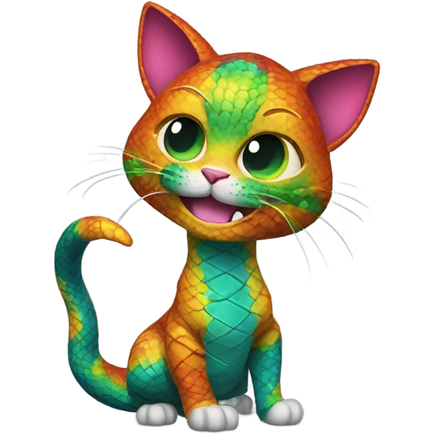 cat in a cute snake costume emoji