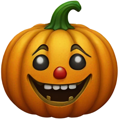 Pumpkin with clown makeup emoji