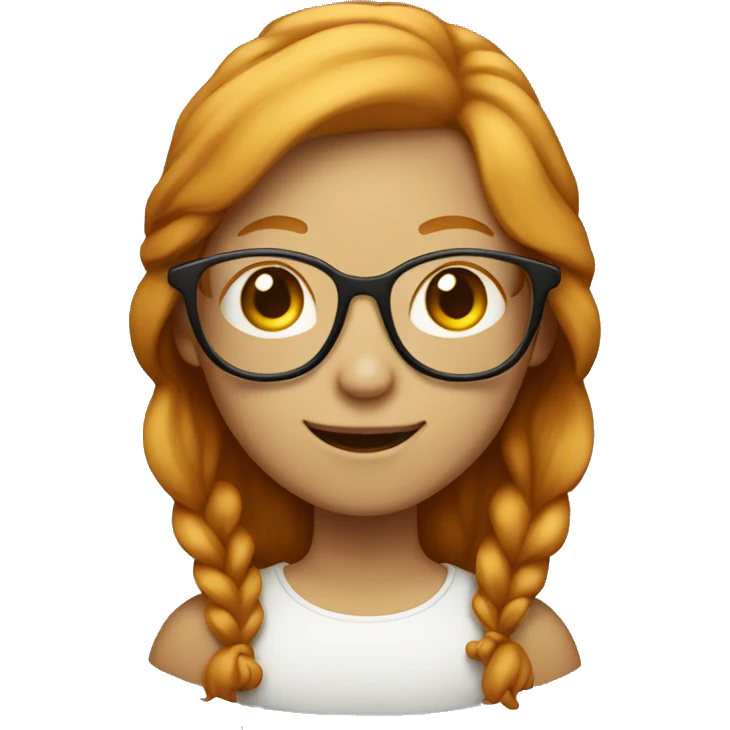 light ginger girl with glasses smiling emoji