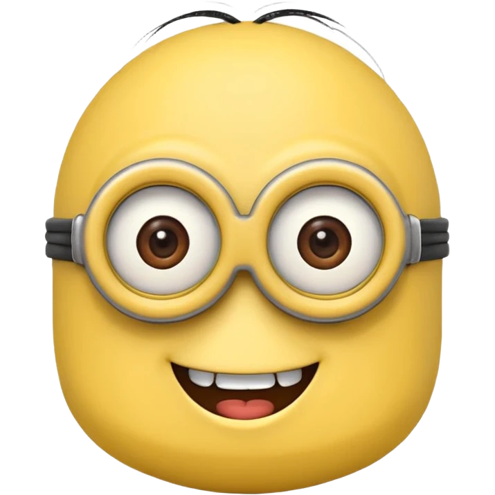 Minion emoji with a round head  emoji