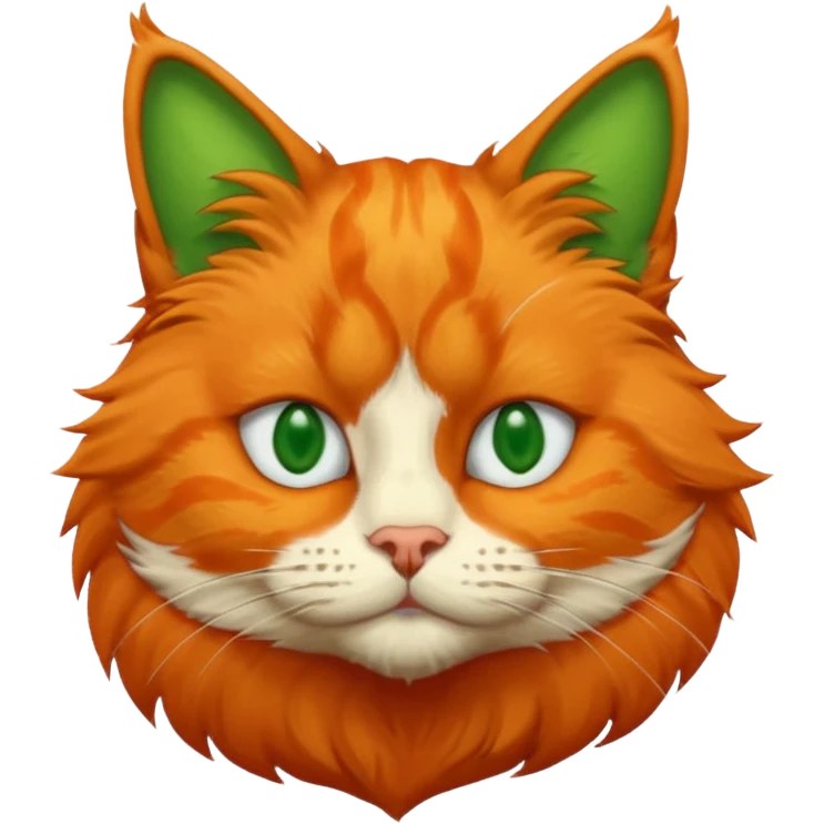try orange cat missing his right eye and has a green left eye, with an orange patch of fur near his nose emoji