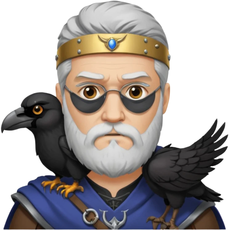 norse go dodin with eyepatch and raven on his shoulder emoji