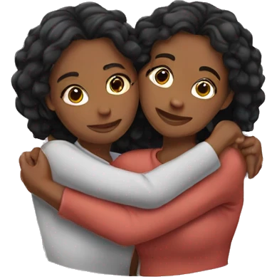 Two girlfriends hug emoji