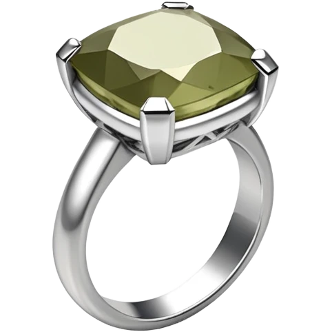 A ring with a pale olive square stone emoji