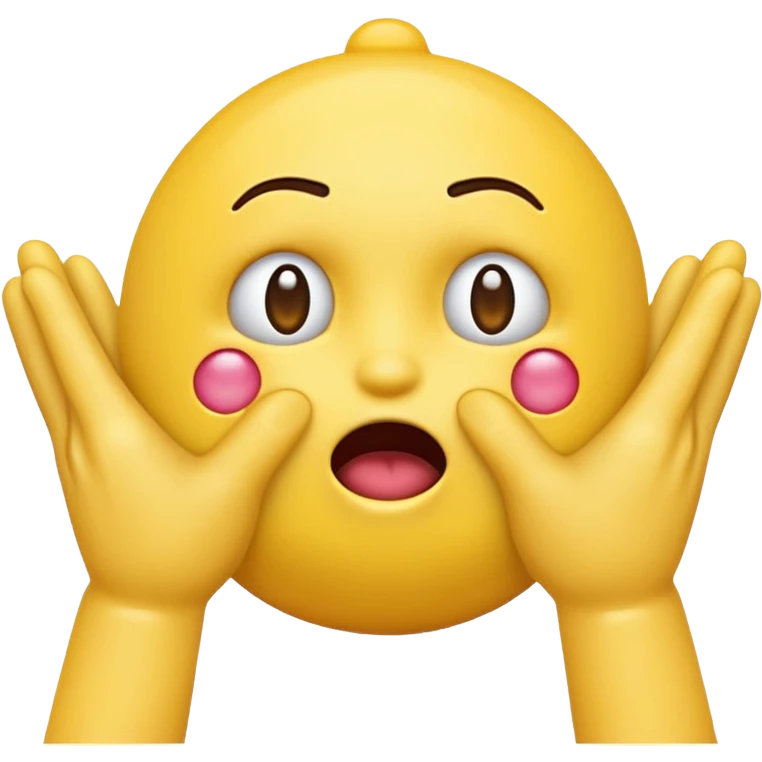 Yellow emoji doing choking emote with hands emoji