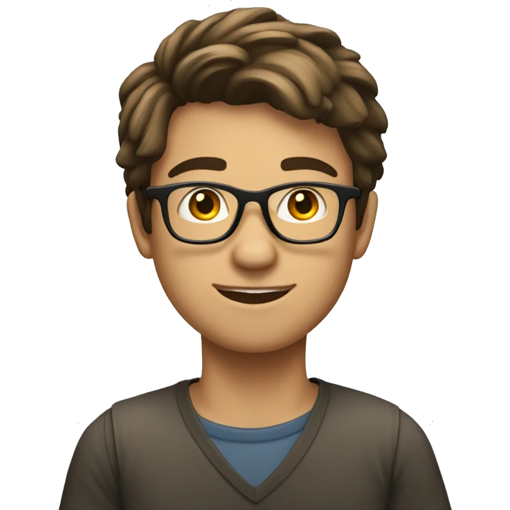 young man of about 20 years old, networker and trader with glasses emoji