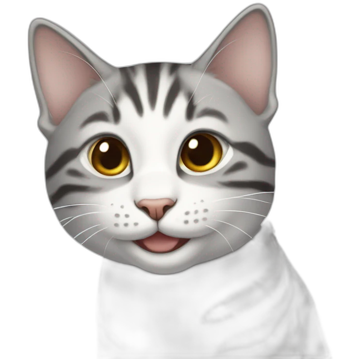 smile-white and gray tabby-cat emoji