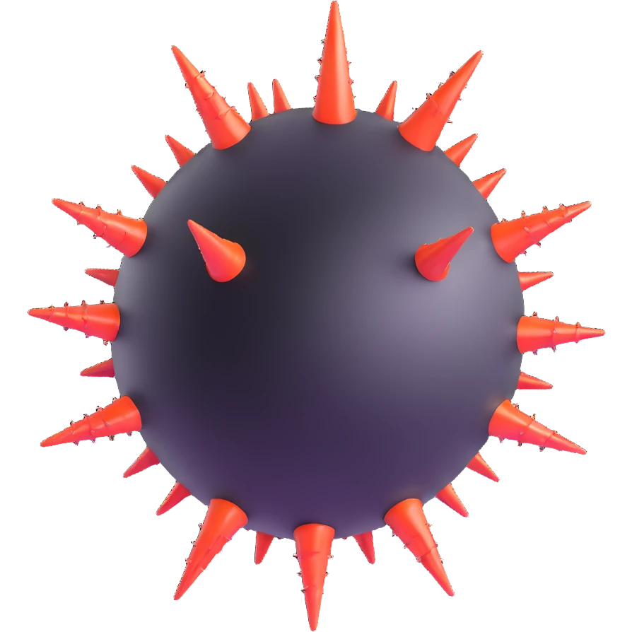 glossy virus with spikes similar to iOS emoji style emoji