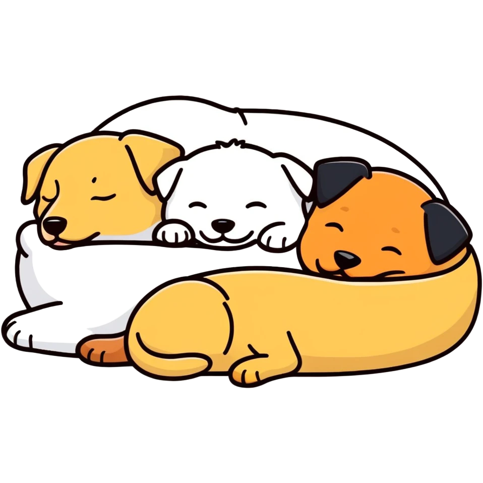 Three dogs sleeping  emoji