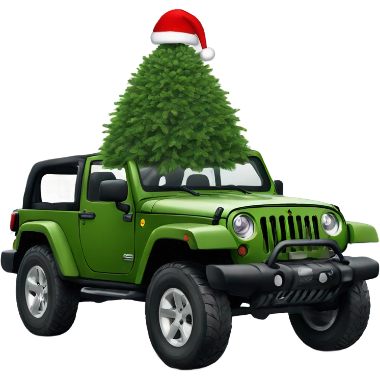 Christmas tree on top of jeep emoji