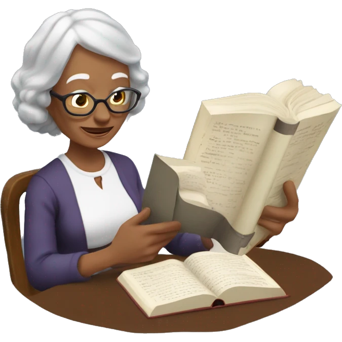 persona anciana conlntes y leyendo l bibl emoji