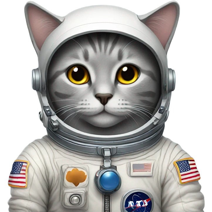 astronaut gray cat emoji