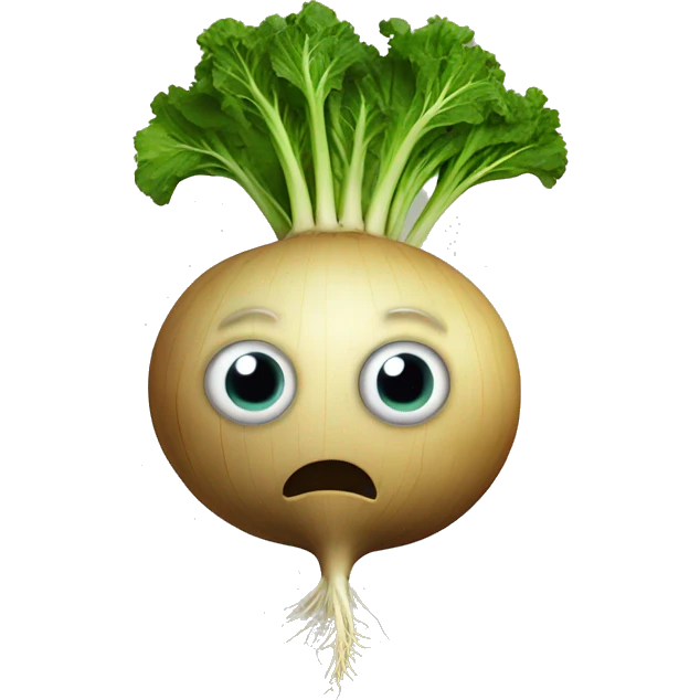 Turnip with eyes emoji