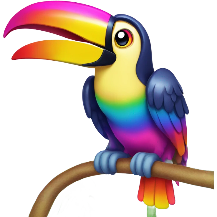 Lisa Frank rainbow toucan  emoji