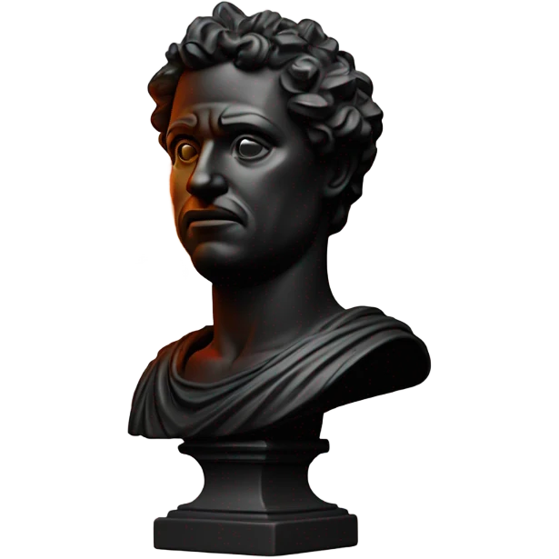 black iron roman bust on fire emoji