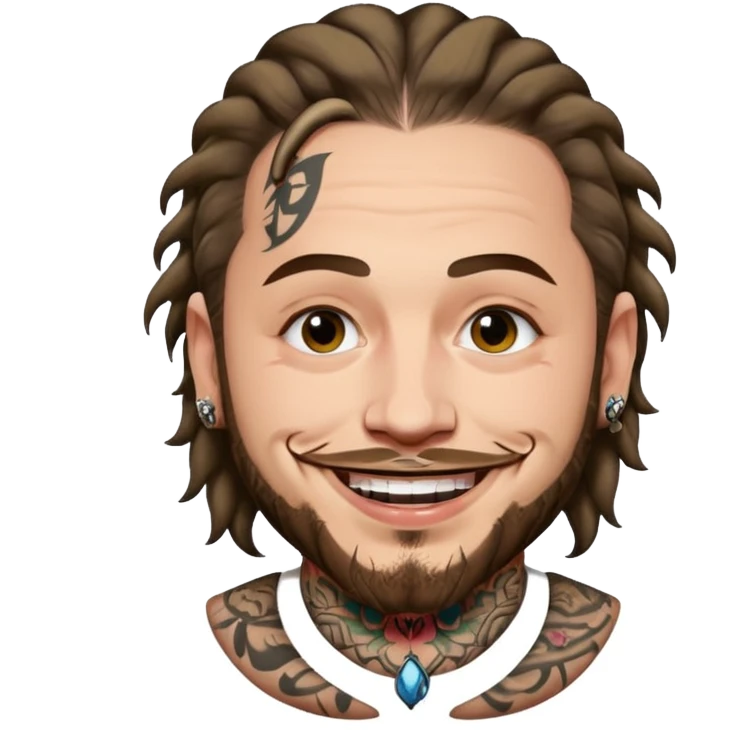 post malone absurdly amount of face tattoos emoji