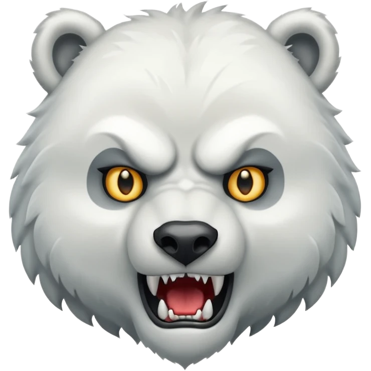 Polar bear and wolf hybrid with sabertooth fangs emoji