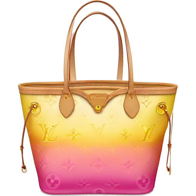 louis vuitton pink and yellow ombré tote emoji