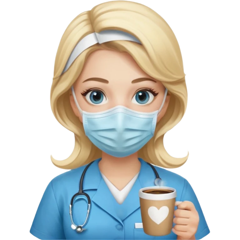 Nurse with coffee emoji