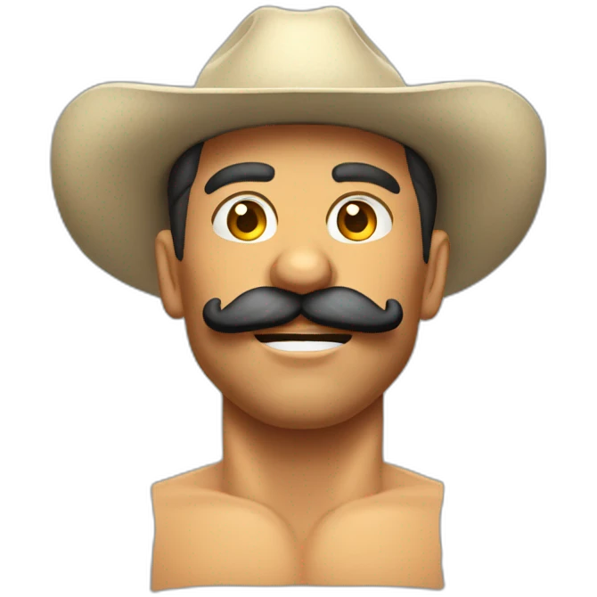 Muscle mustache expressive Cuban man emoji