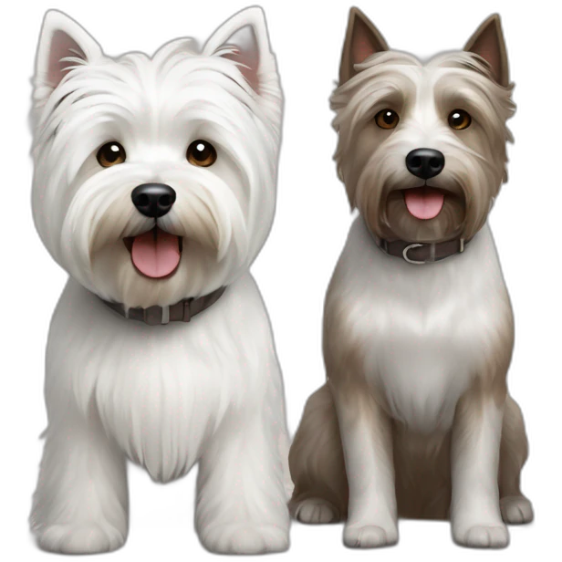 West Highland White Terrier and brown gray boomer dog emoji