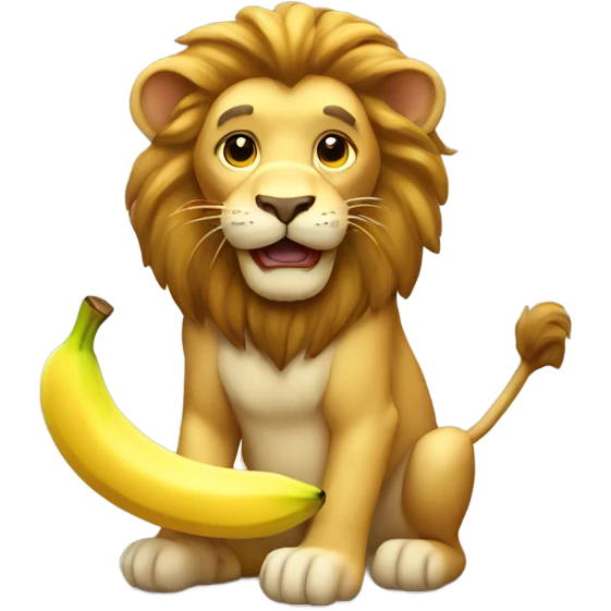 Lion holding banana emoji