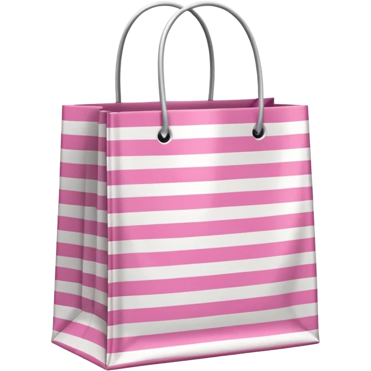 A stripped pink shopping bad  emoji