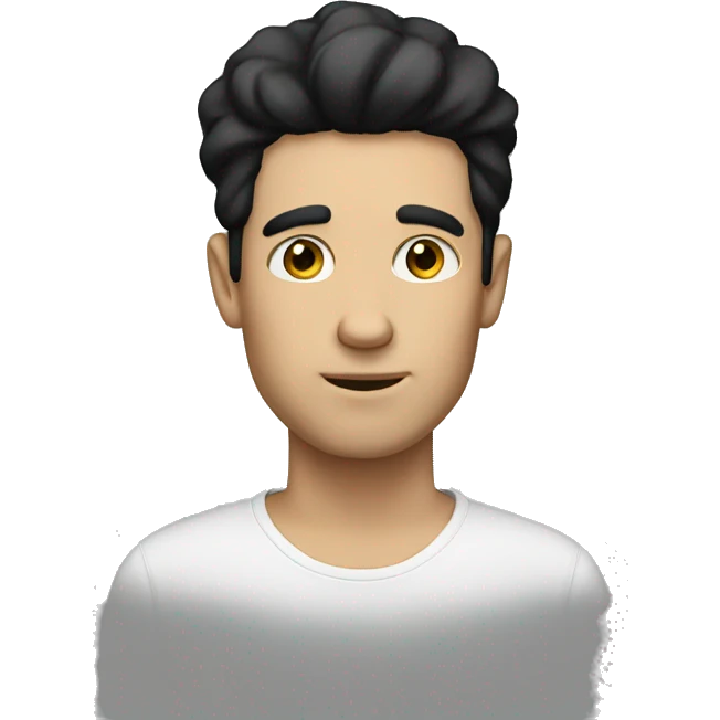 white man with black hair on his emoji