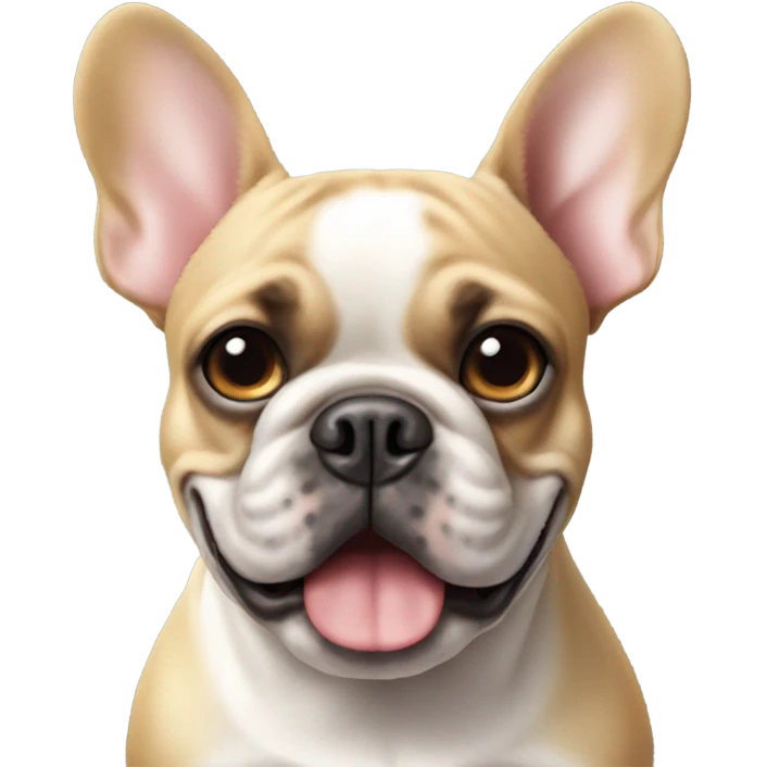  French bulldog with one ear down emoji