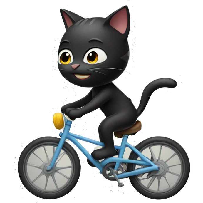 Black cat riding a bike emoji