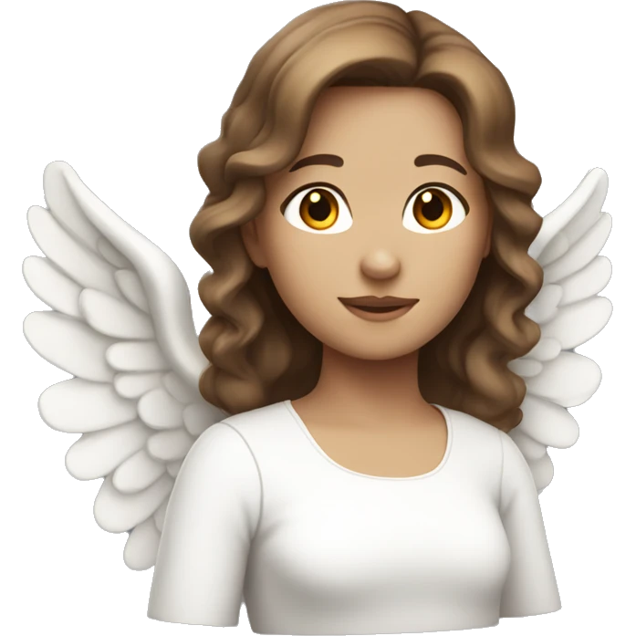 Girl Angel with brown hair and white skin emoji