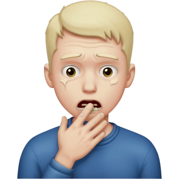 man choking himself emoji