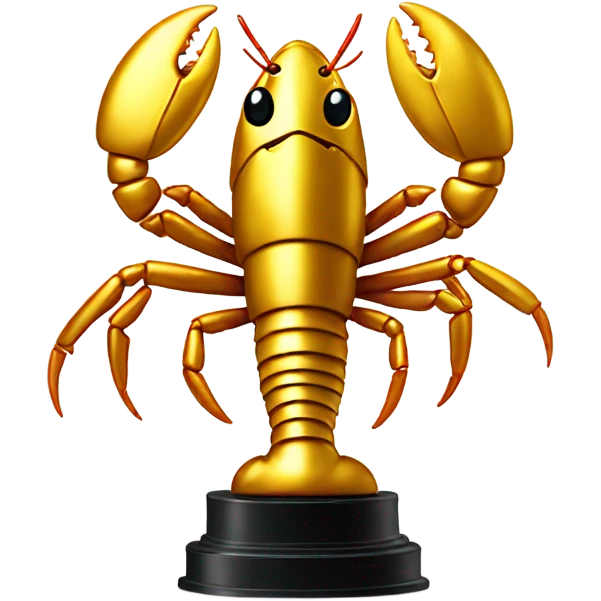 gold lobster trophy standing up emoji