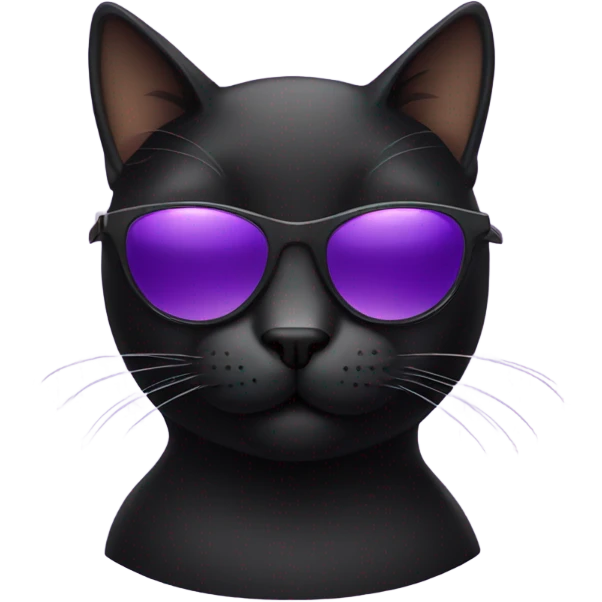 Black cat with purple sunglasses emoji