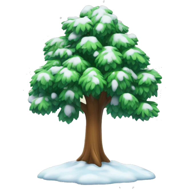 tree with snow falling  emoji