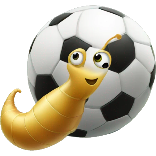 Slug playing soccer emoji