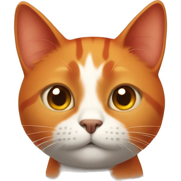 Red cat with short ears and orange eyes emoji