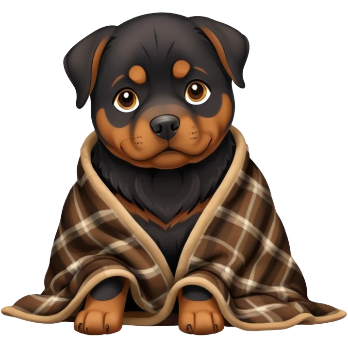 Rottweiler wearing a blanket  emoji