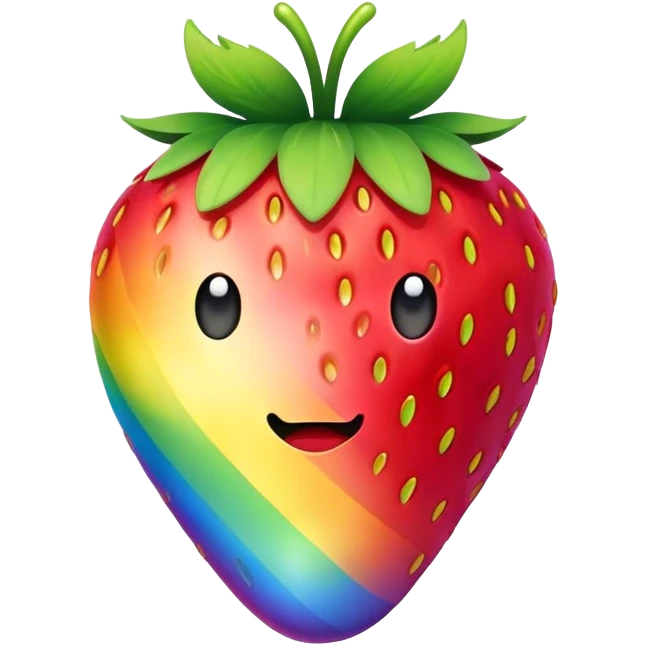A rainbow strawberry emoji