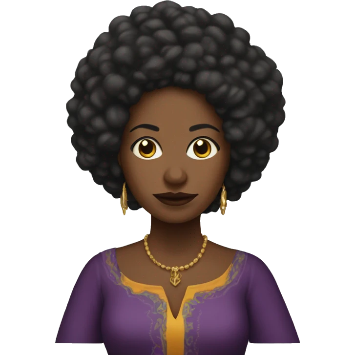 Angela Arzu, piel afroamericana, disfrazada de bruja emoji
