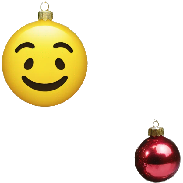 new year toy on christmas’s tree 1990 emoji