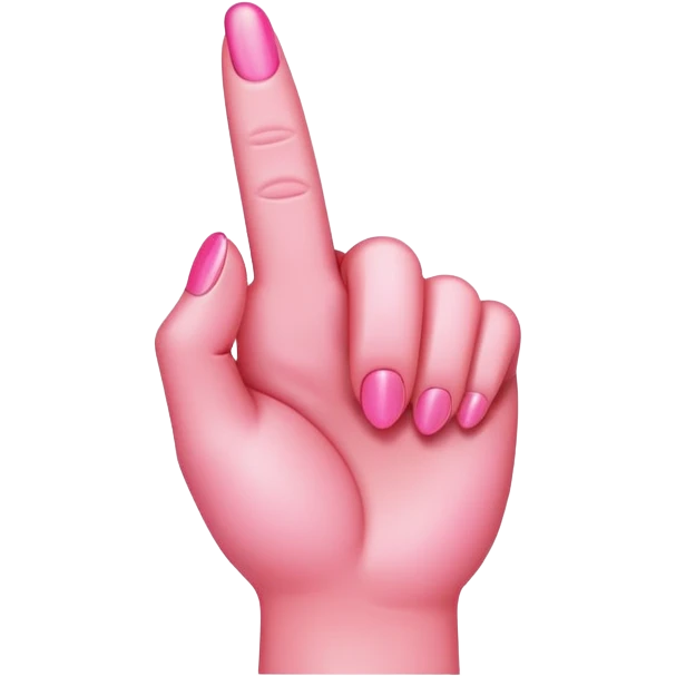 Pink middle finger emoji