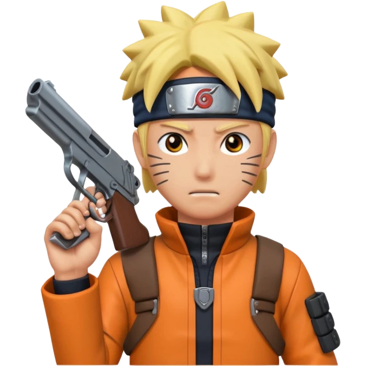 Naruto with gun emoji