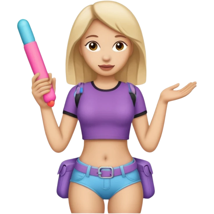 Strap on with dildo around waist female emoji