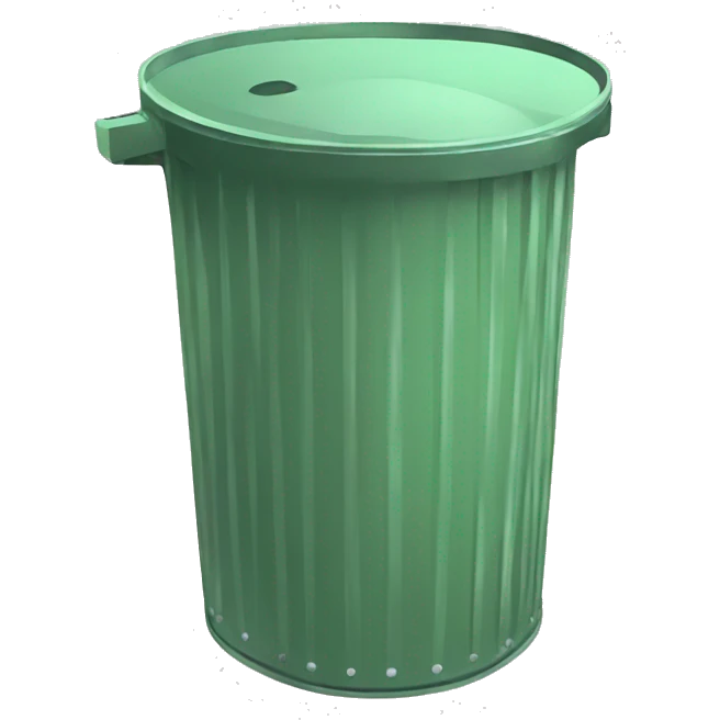 light Green Metal Trash Can emoji