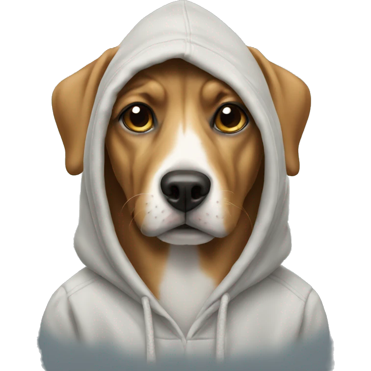 Dog wearing a hoodie emoji