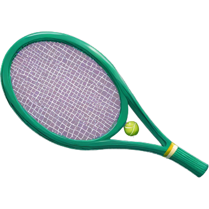 A tennis racquet with emerald diamonds on the racquet  emoji